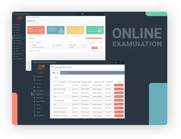 online examination web portal development